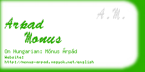 arpad monus business card