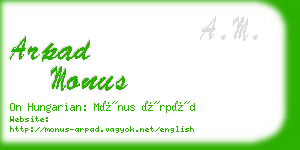 arpad monus business card